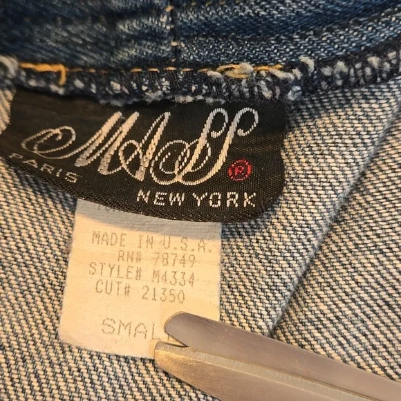 MASS New York Paris Vintage Denim Jacket with Western Accents - Picture 8 of 8